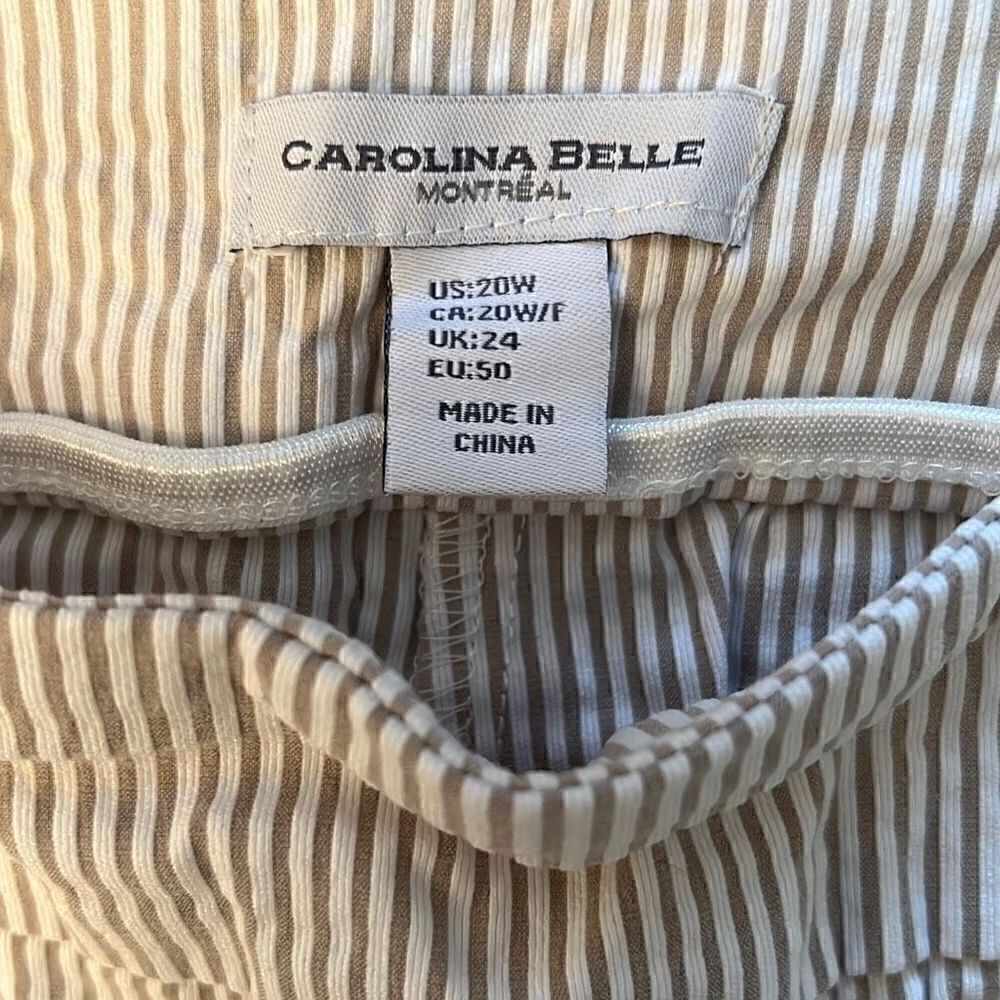 Carolina Belle Montreal Women’s Gray and White Striped Seersucker Pull-On Pants - Picture 6 of 7